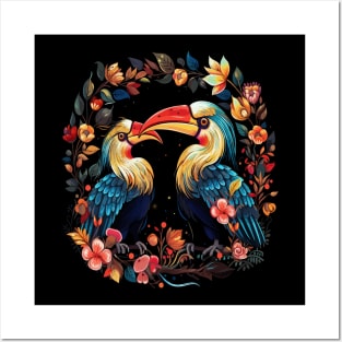 Hornbill Couple Valentine Posters and Art